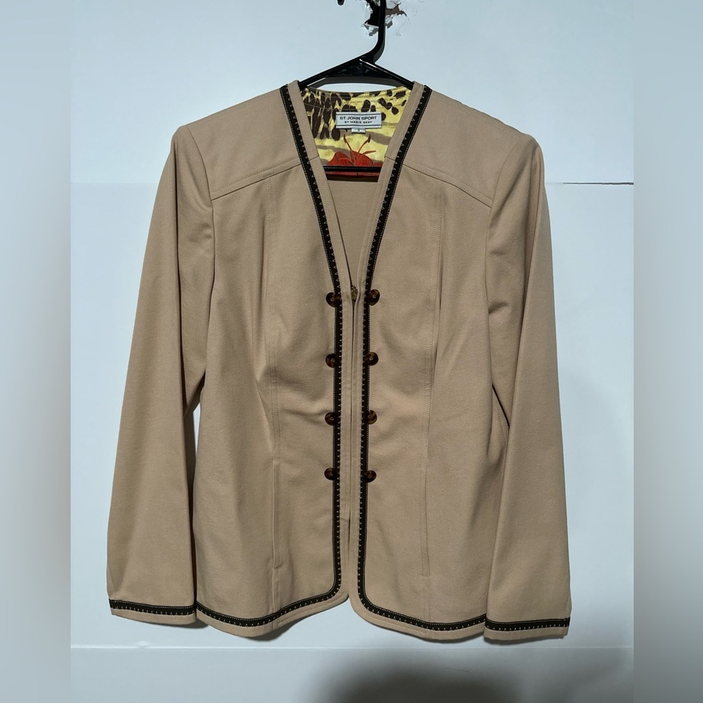 Vintage St. John Sport by Marie Gray Embroidered Full Zip Jacket